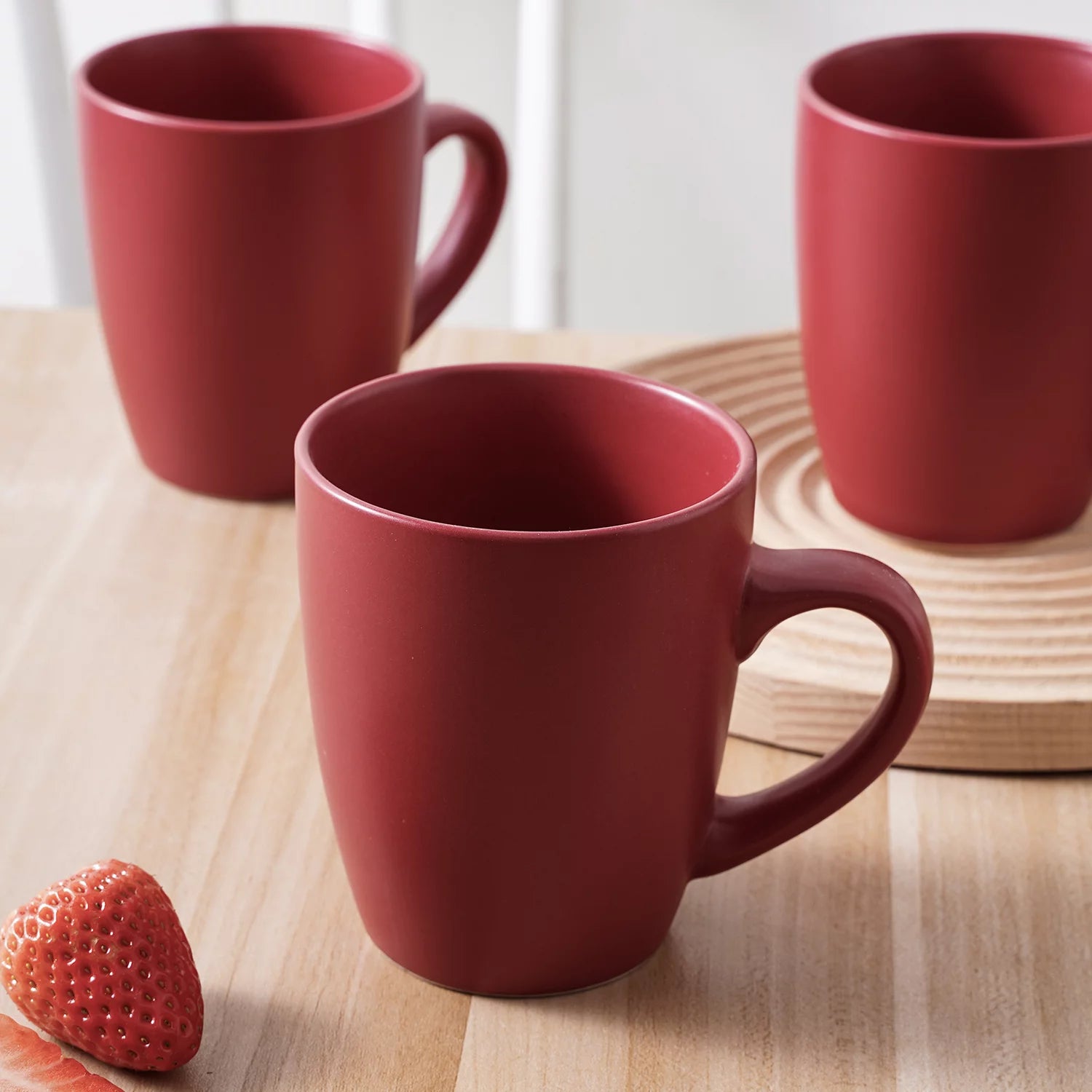 32-Piece Stoneware Dinnerware Set Red F425243