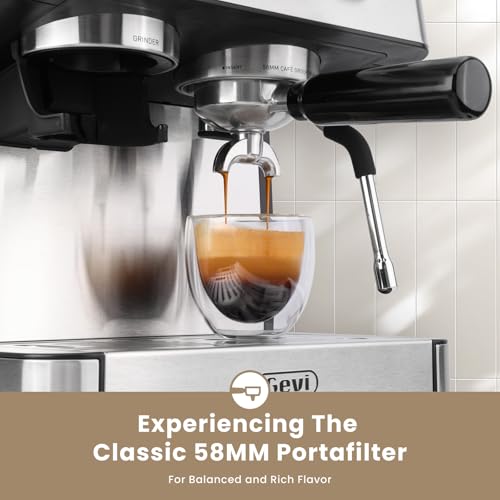 20 Bar Espresso Machine with Grinder & Milk Frother F8386