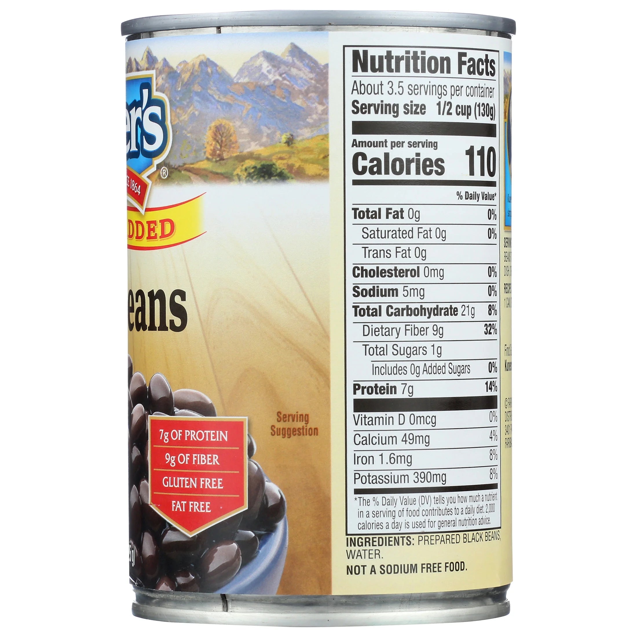 Black Beans No Salt Added 15 oz. Can M777