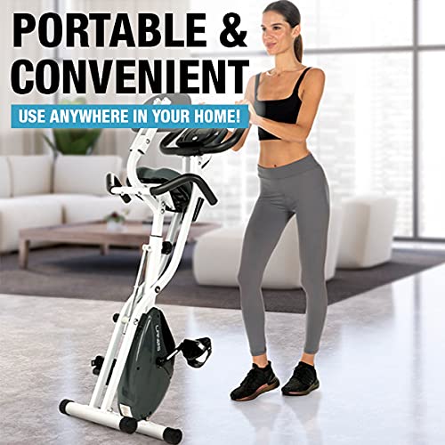 2 In 1 Recumbent Exercise Bike and Upright Indoor Cycling Bike with 10 Level Magnetic Resistance O337