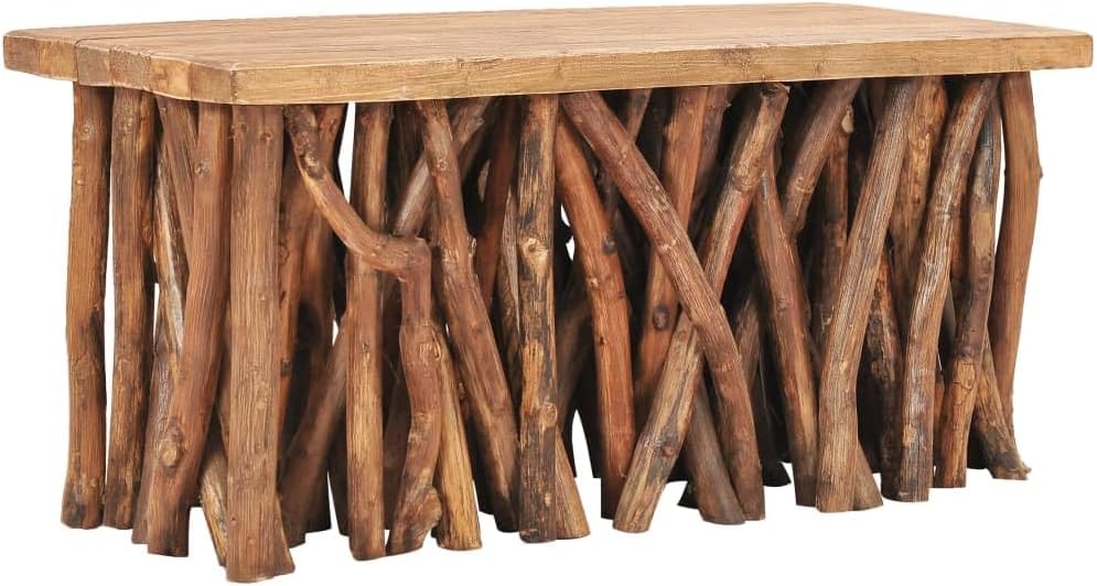 Solid Reclaimed Wood and Teak Wood Coffee Table R75319