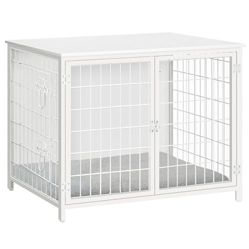 Greige Wooden Dog Crate with Double Doors, 31.5" L M73552