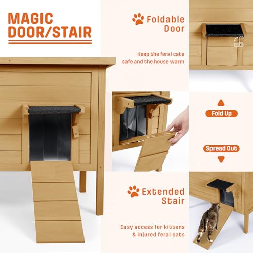 Large Grey Wooden Outdoor Cat House Z44162