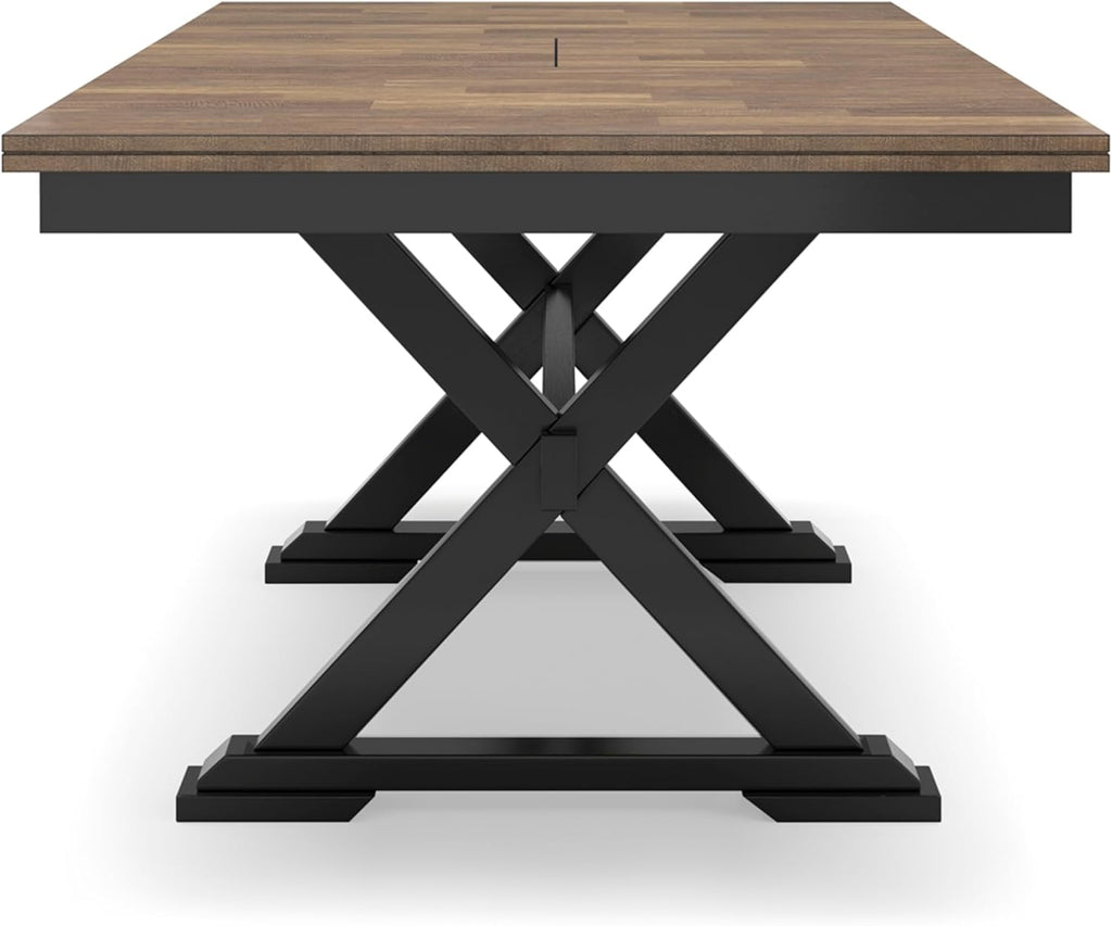 78" W x 40" D x 30" H Black Dark Brown Dining Extension Table N650