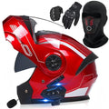 Bluetooth Modular Full Face Flip Up Motorcycle Helmet with Dual Speaker and Microphone J144