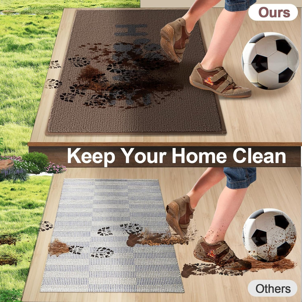 Brown 20"x32" Non Slip Absorbent Door Mat F393