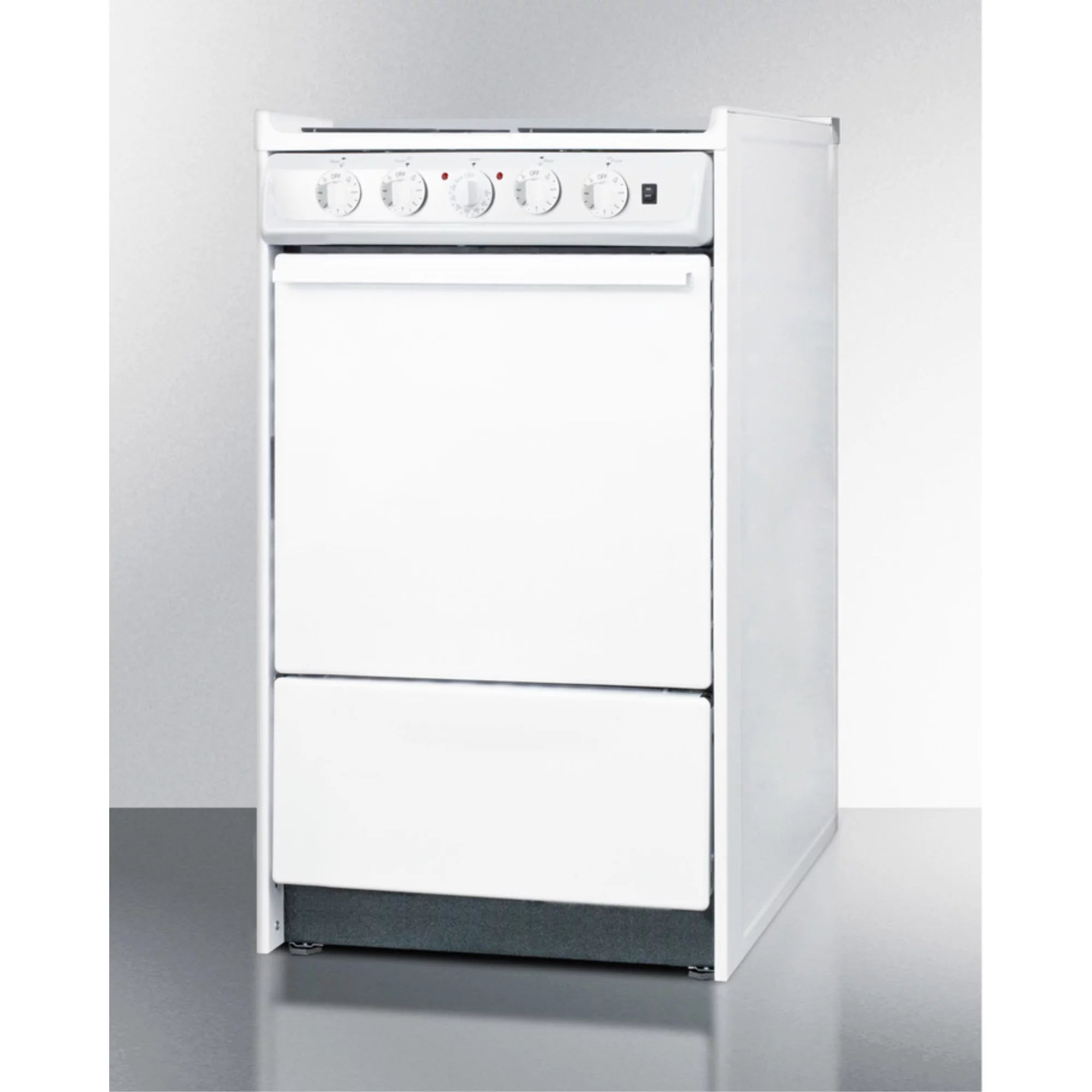 20 in. Wide Slide-in Style Coil Top Electric Range In White with Storage Compartment G190688
