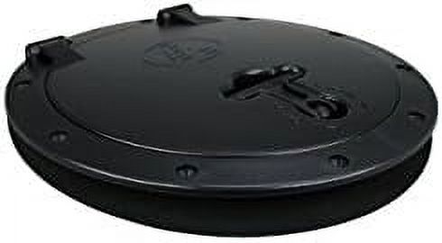 Black Plastic 6'' Waterproof Deck Plate Cover with Storage Bag Lock Design G2612