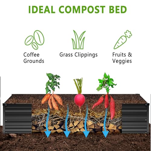 2PCS 12x4x1FT Galvanized Raised Garden Bed Kit A210313