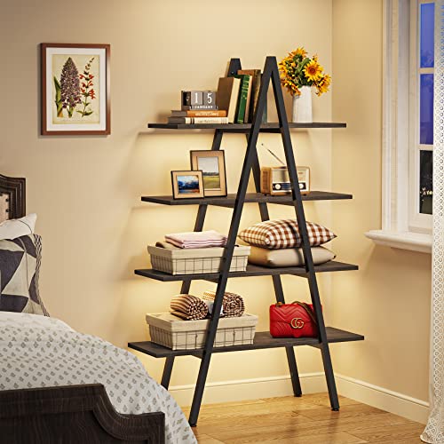 4-Tier Industrial Ladder Bookshelf T6210