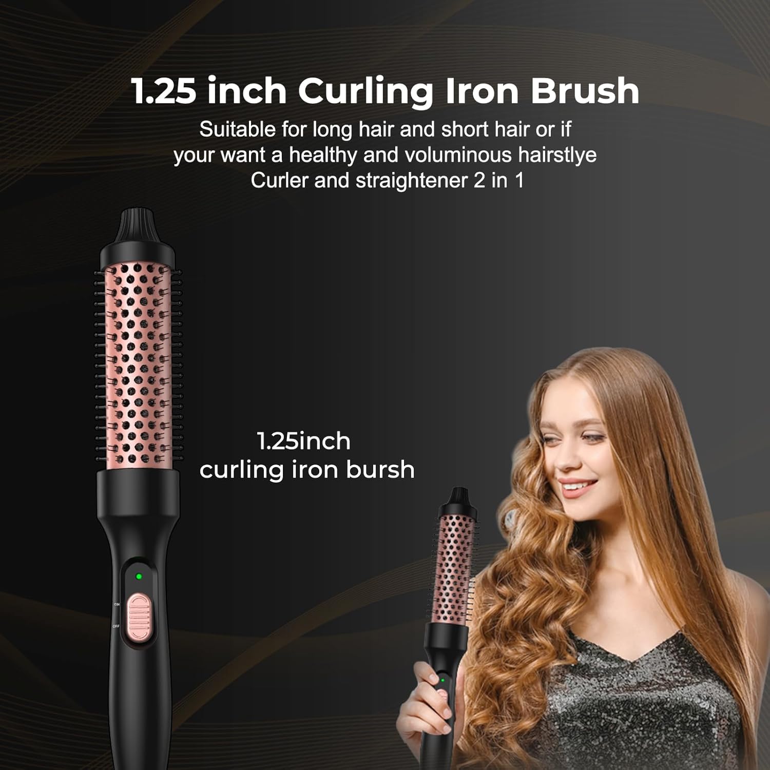 1.25 inch Ceramic Tourmaline Heated Round Brush T85176