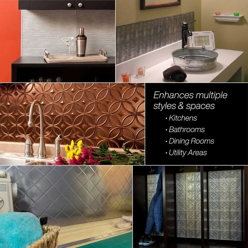 18in x 24in Polished Copper Backsplash Panel (5 Pack) I453