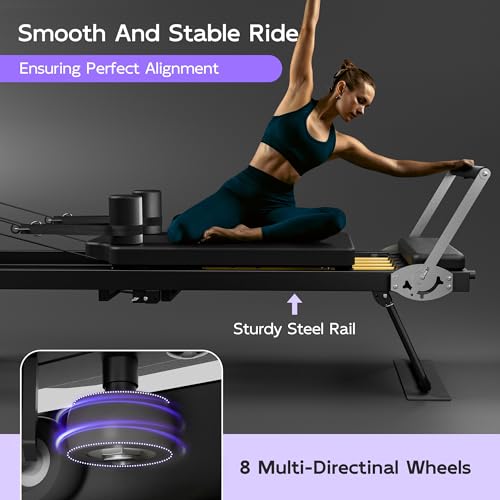Black Foldable Pilates Reformer J410