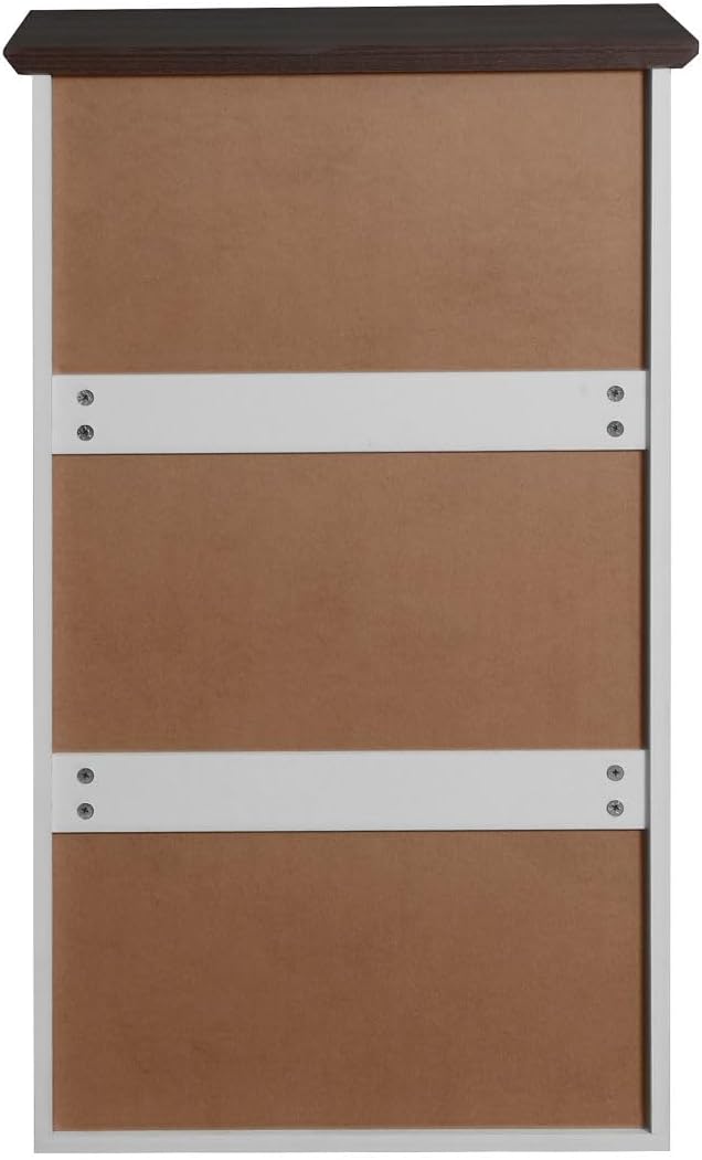 White 5 Drawer Dresser with Wood Color Top Z64427