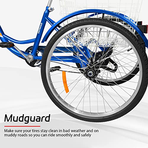 7-Speed Adult Tricycle with Large Basket 24/26 Inch S5612