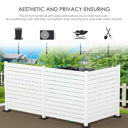 50"W x 47"H Outdoor Privacy Screens Fence Kit (2 White Panels) V56779