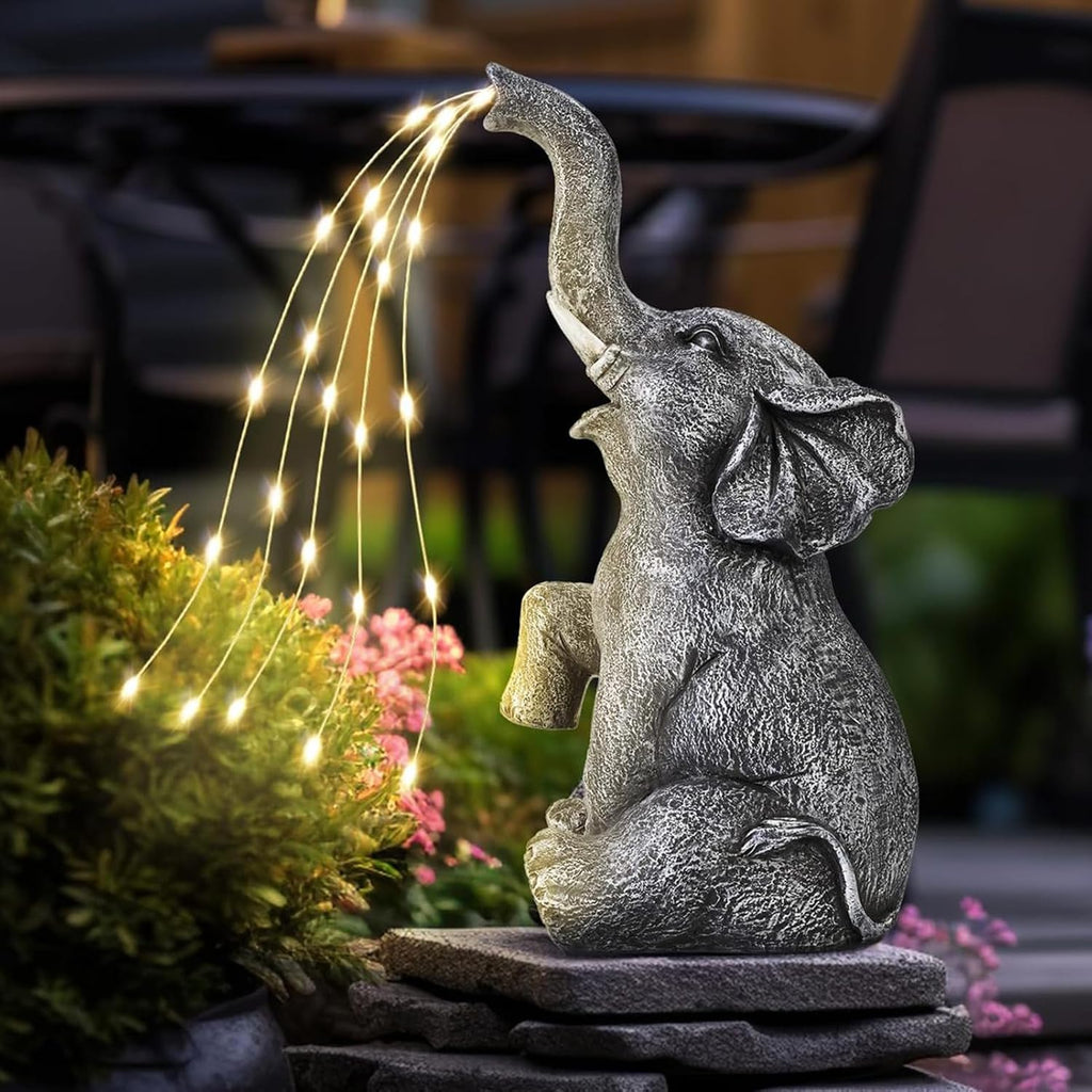 Elephant Statue Solar Garden LED Light Strings P4781