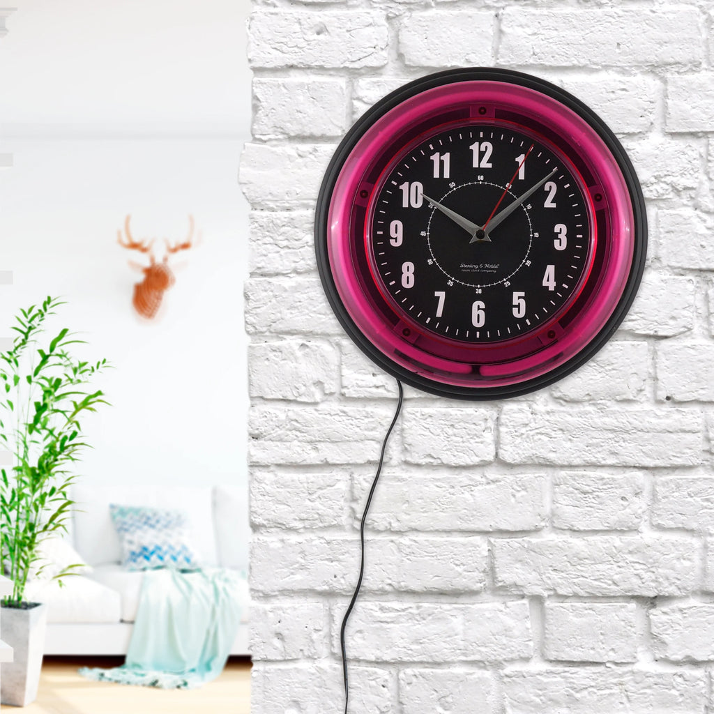 Pink Arabic Neon Wall Clock F619156
