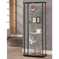 Black 5 Shelf Glass Curio Cabinet Z317648