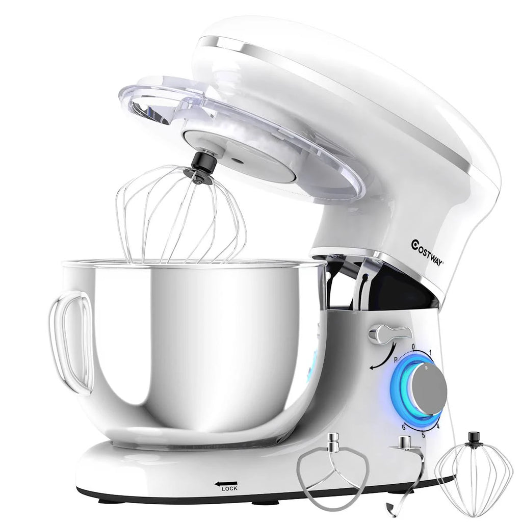 6.3 qt Tilt-Head Stainless Steel Electric Stand Mixer White J11717