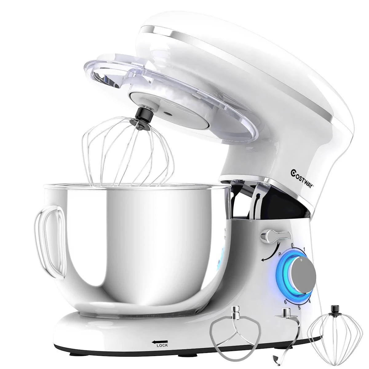 6.3 qt Tilt-Head Stainless Steel Electric Stand Mixer White J11717