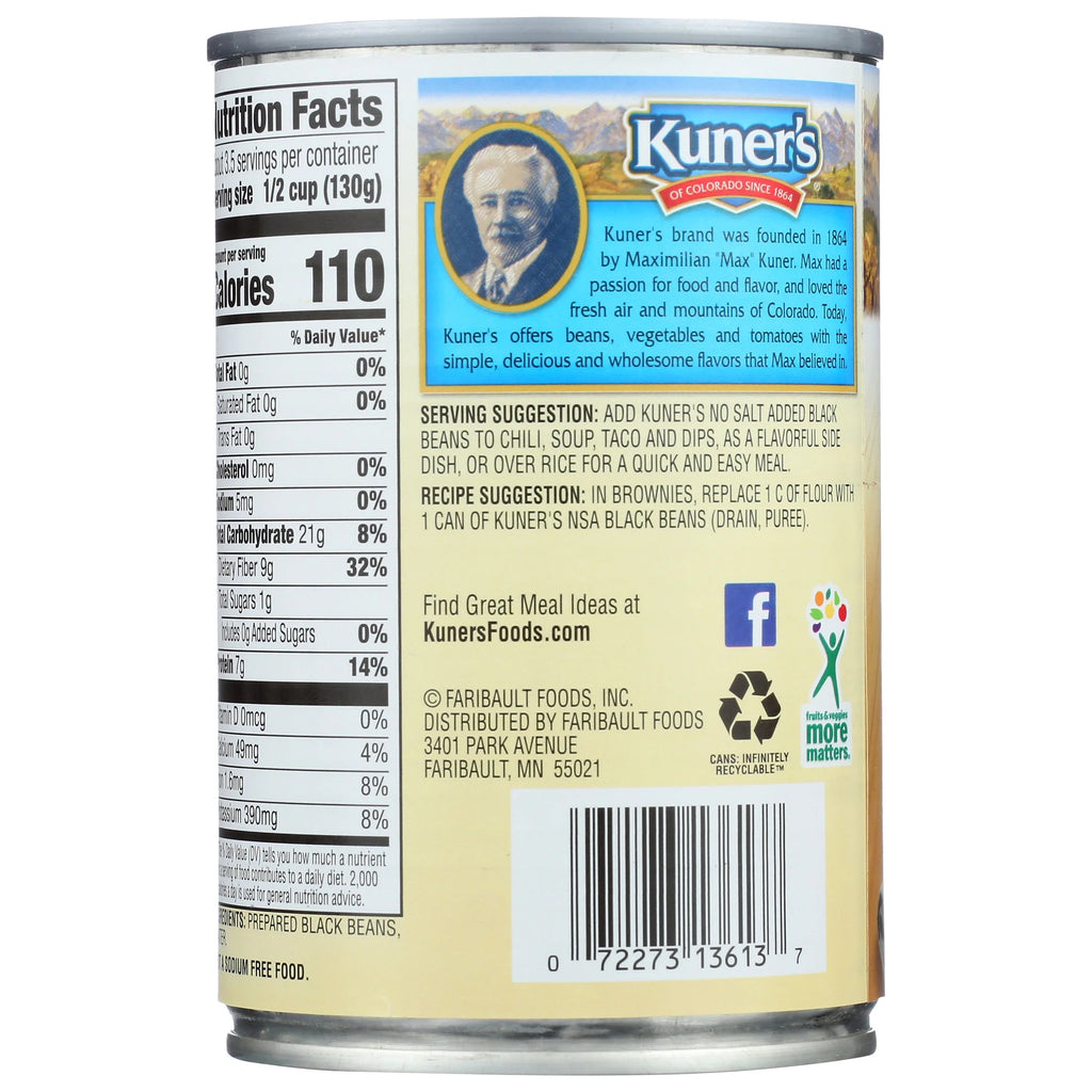Black Beans No Salt Added 15 oz. Can M777