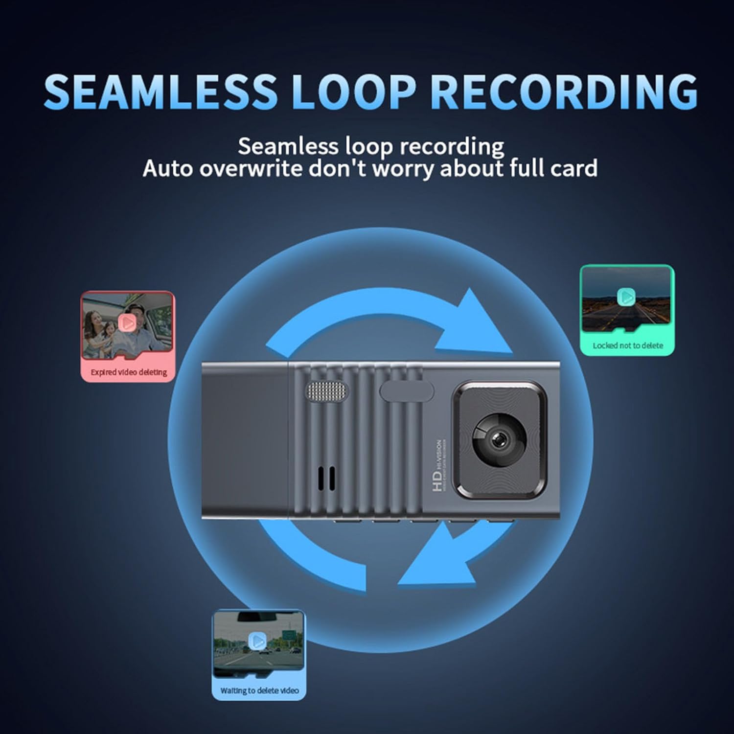 3 Channel Dash Cam with WiFi and Infrared Night Vision U963