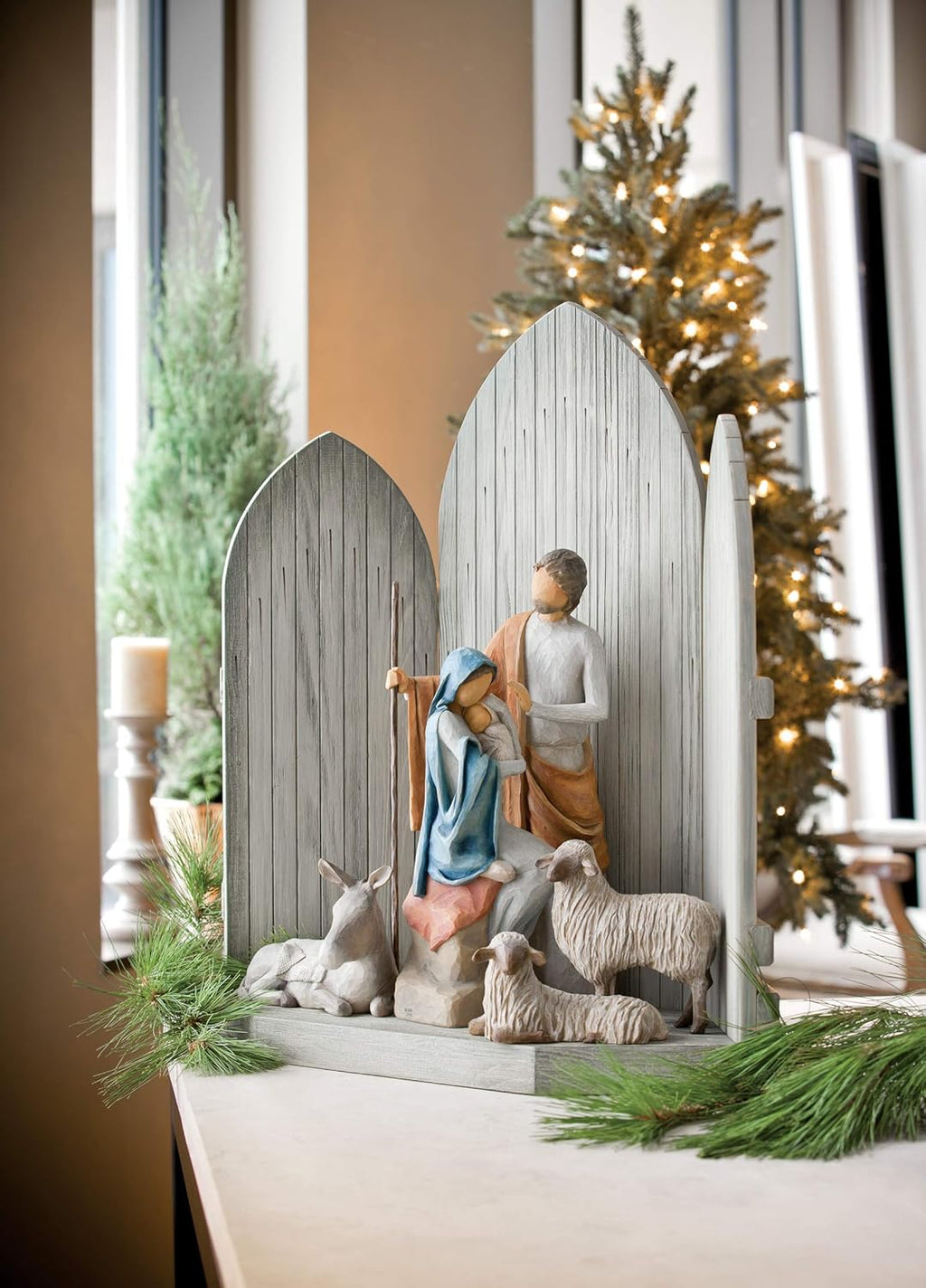 hand-painted nativity backdrop A99612