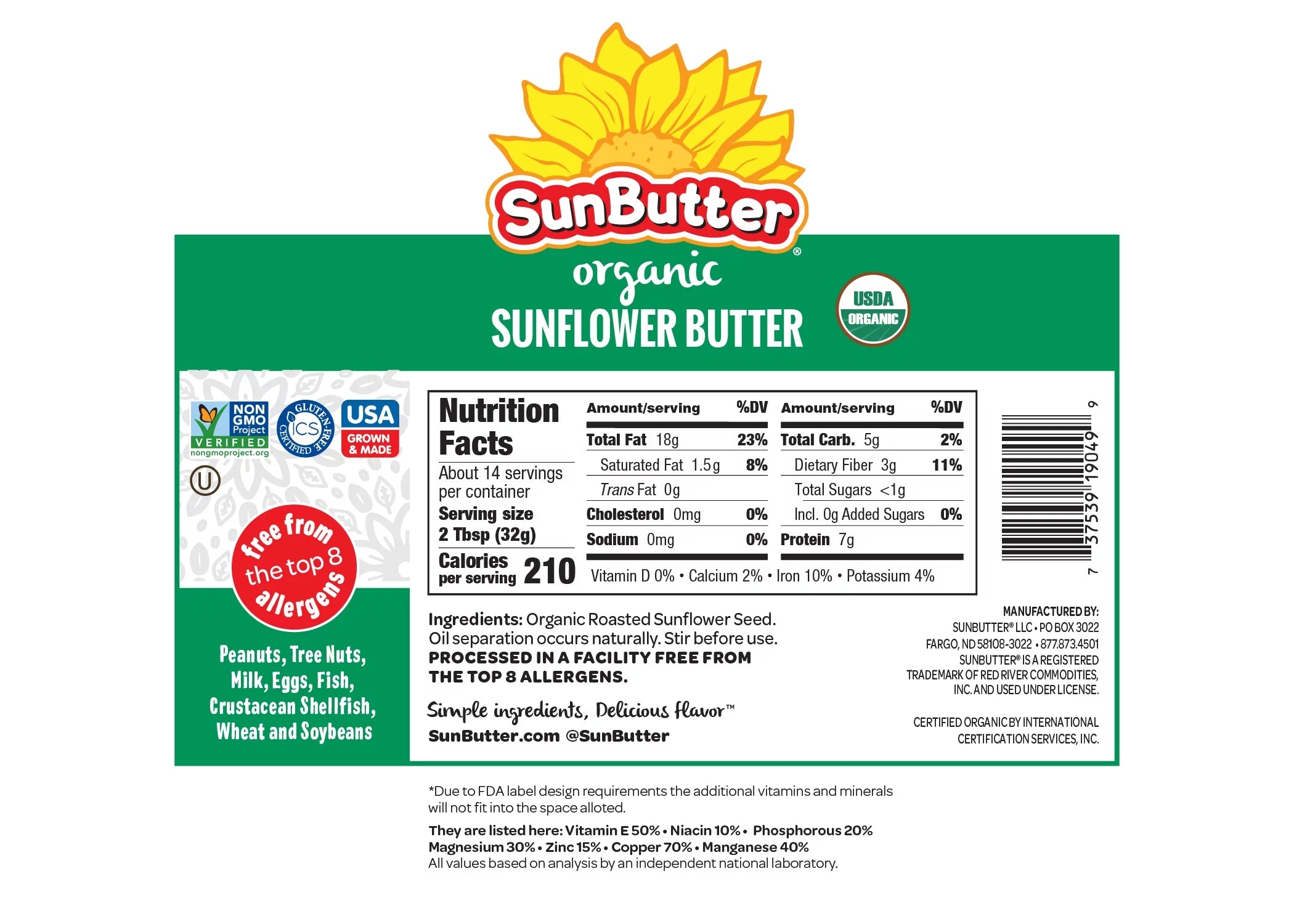 (5 pack) Organic Sunflower Butter, 16 oz Jar B694863