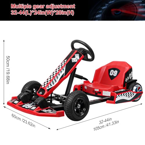 36V Electric Go Kart with 350W Motor, 16 MPH, Red I455
