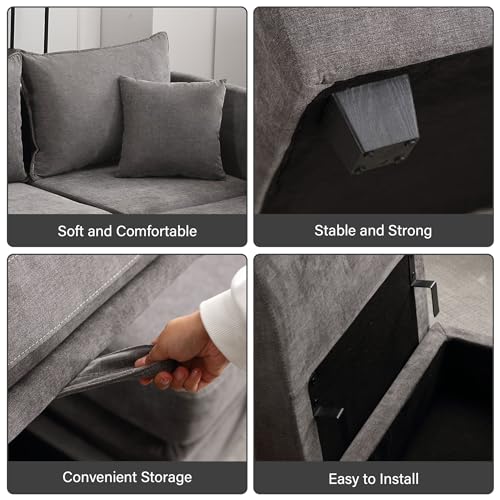 Fabric Modular Sectional Sofa, 5-7 Pieces, Convertible, Storage O40066
