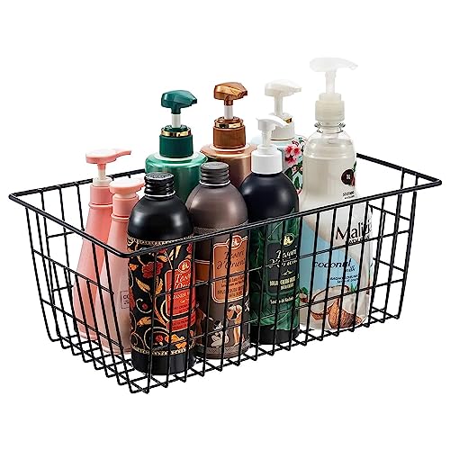 White Wire Storage Baskets with Handles, Set of 6 F8309