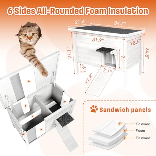 Large Grey Wooden Outdoor Cat House Z44162