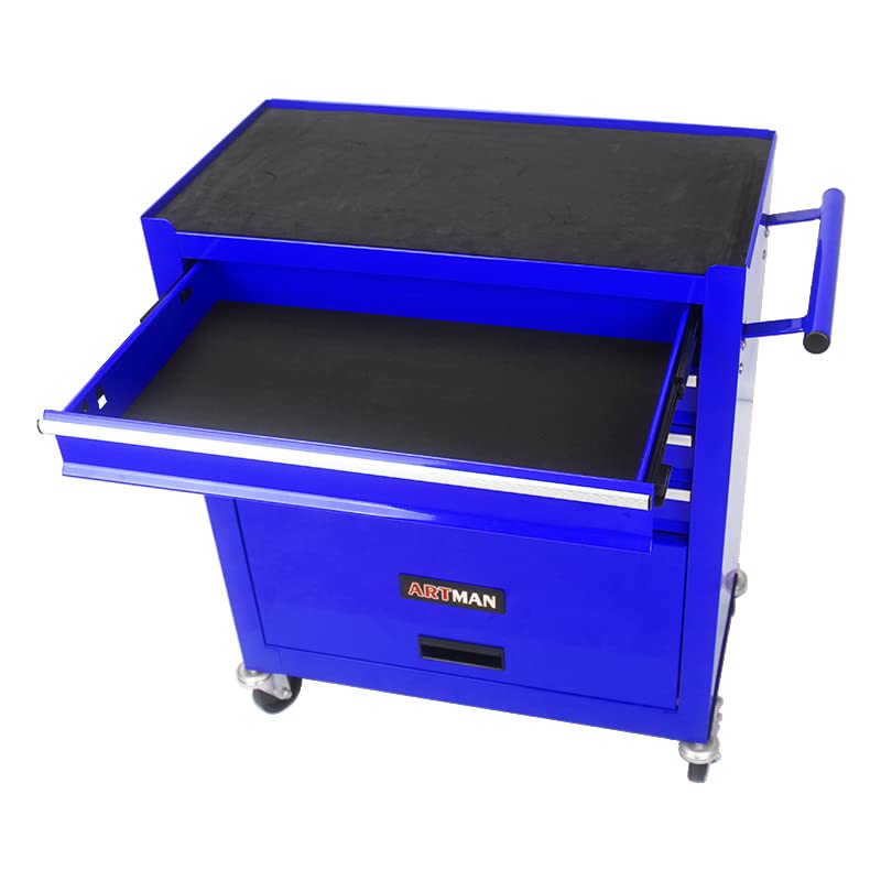 Orange Metal 4-Drawer Rolling Tool Cart H433