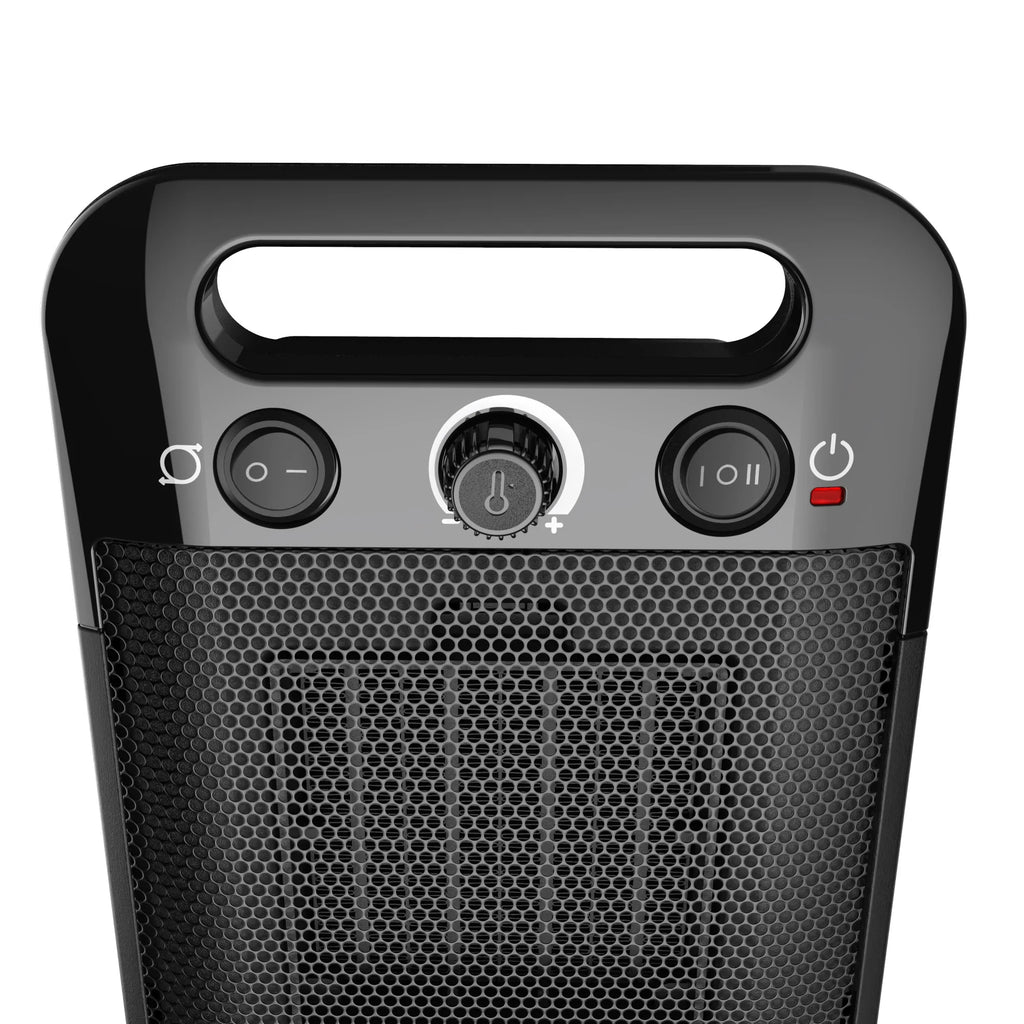 12" Oscillating Ceramic Space Heater with Thermostat, Black V978182