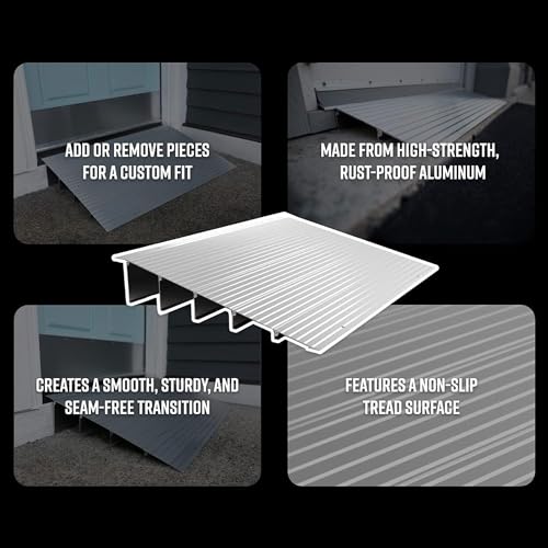 Portable Self Supporting Aluminum Modular Entry Threshold Ramp, 6 Inch B20824