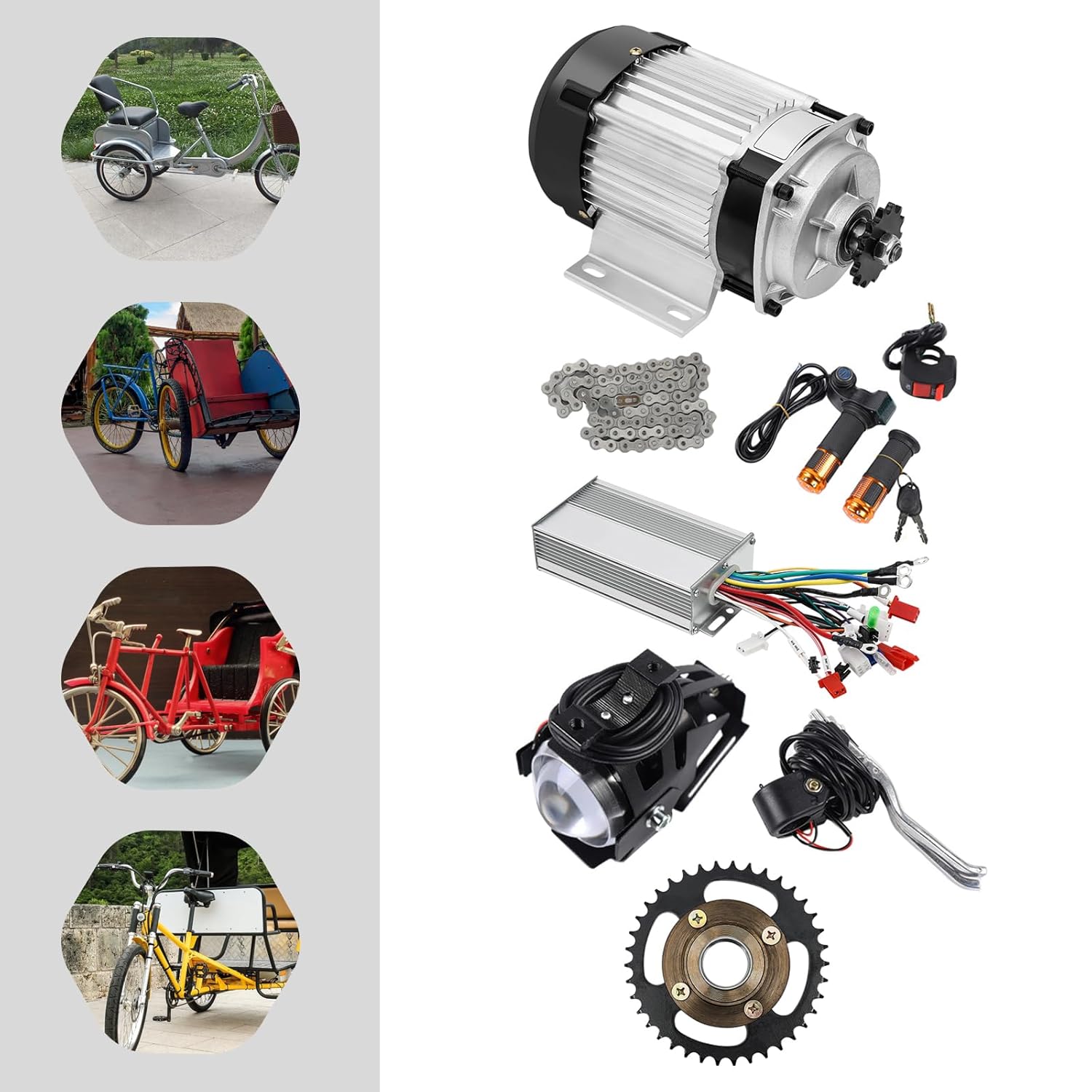 750W Electric Brushless Geared Motor Kit for Three-Wheeled Bicycle N825618