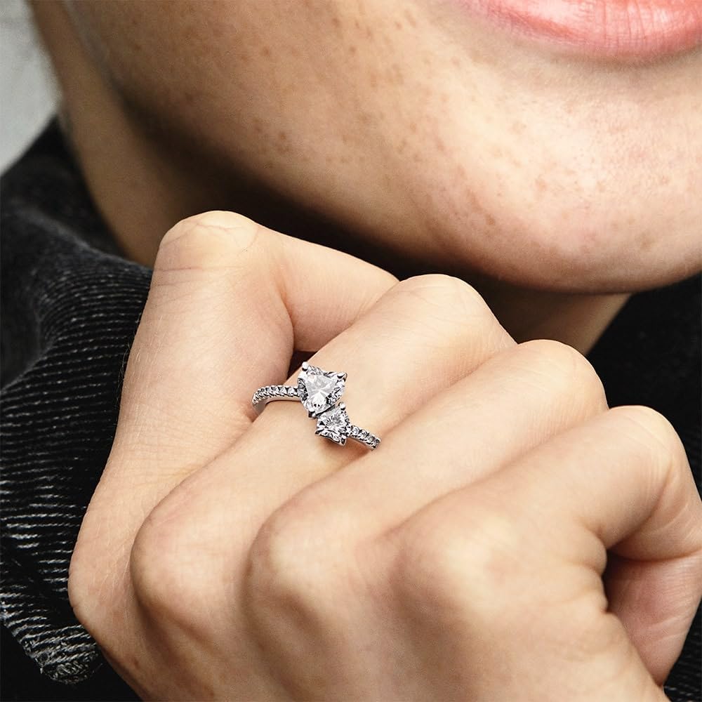 Sterling Silver Ring with Clear Cubic Zirconia Size 7.5 L763097