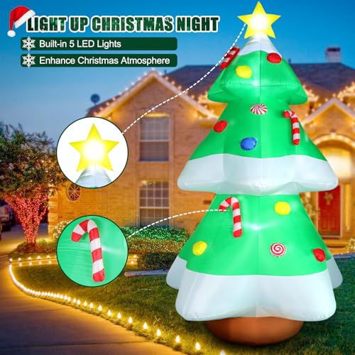 8 FT Christmas Inflatable Santa Claus with Gift Bag, Built-in LED Lights P9360