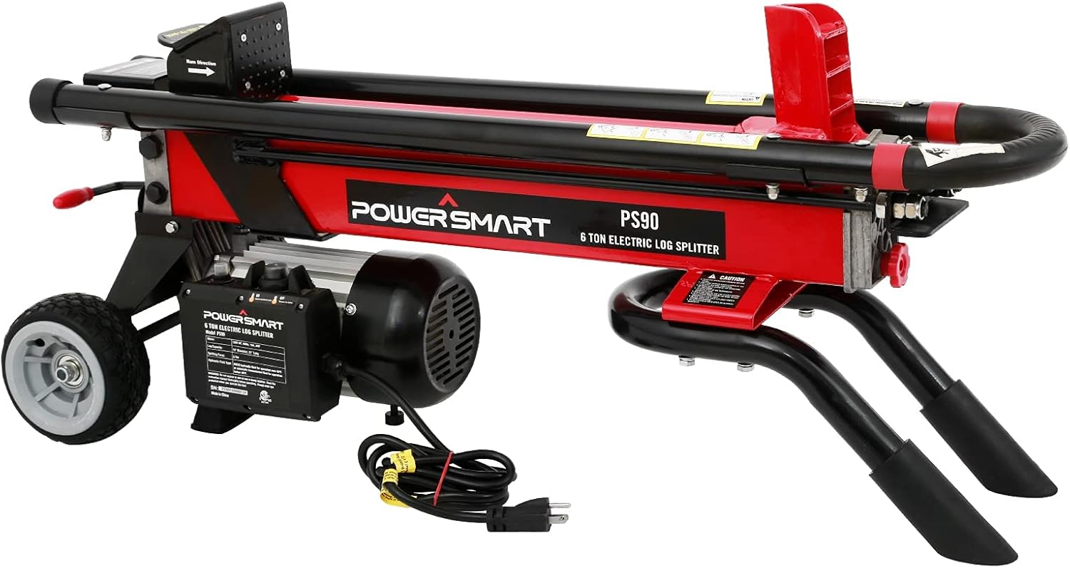 6-Ton Electric Log Splitter with Steel Wedge N508