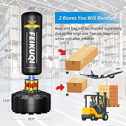 70''-205lbs Freestanding Punching Bag with Stand D603555