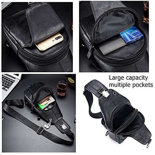 Genuine Leather Sling Crossbody Bag V1243