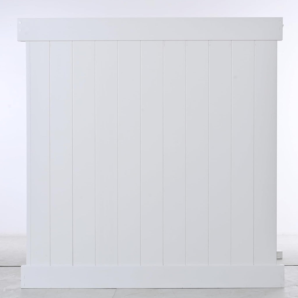 White Vinyl Fence Panels Set of 2 Pcs V7987