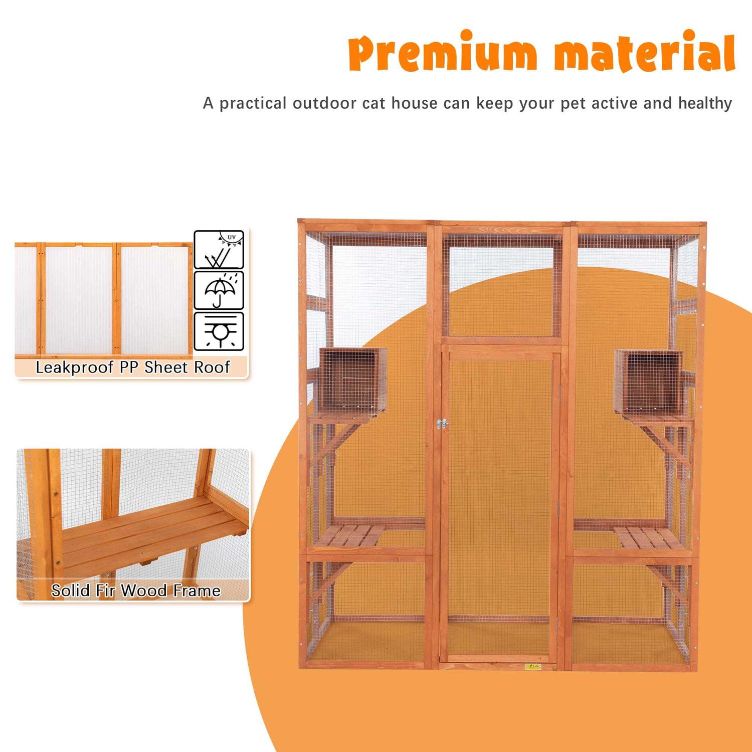 Large Wooden Cat House Catio Enclosure T2939