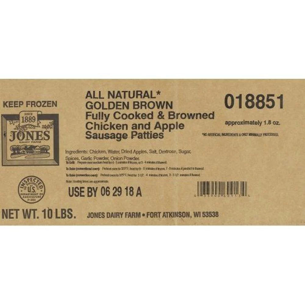 Fully Cooked Chicken and Apple Sausage Patties, 1.8 Ounce Y9197