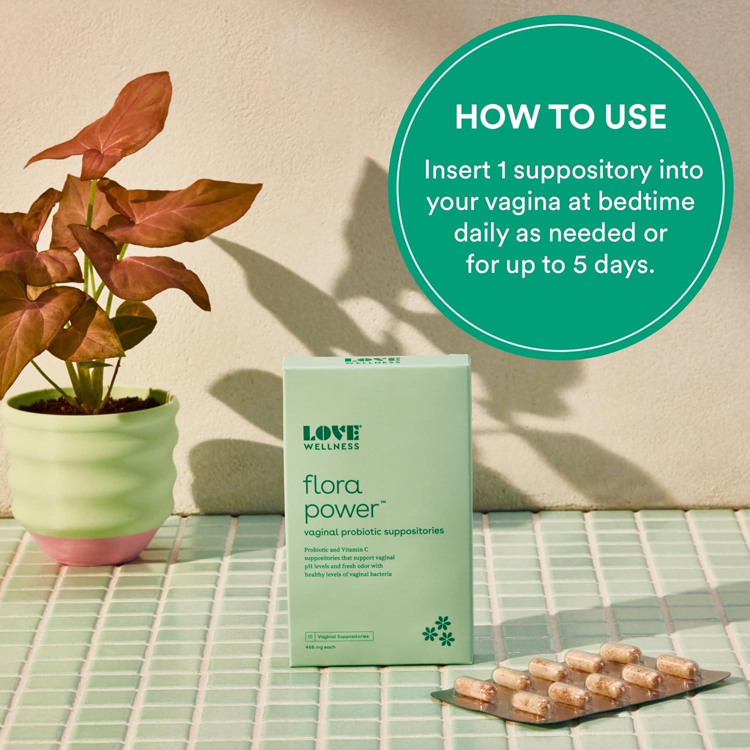 Vaginal Suppositories & Prebiotics with Probiotic Strains & Vitamin C U941206