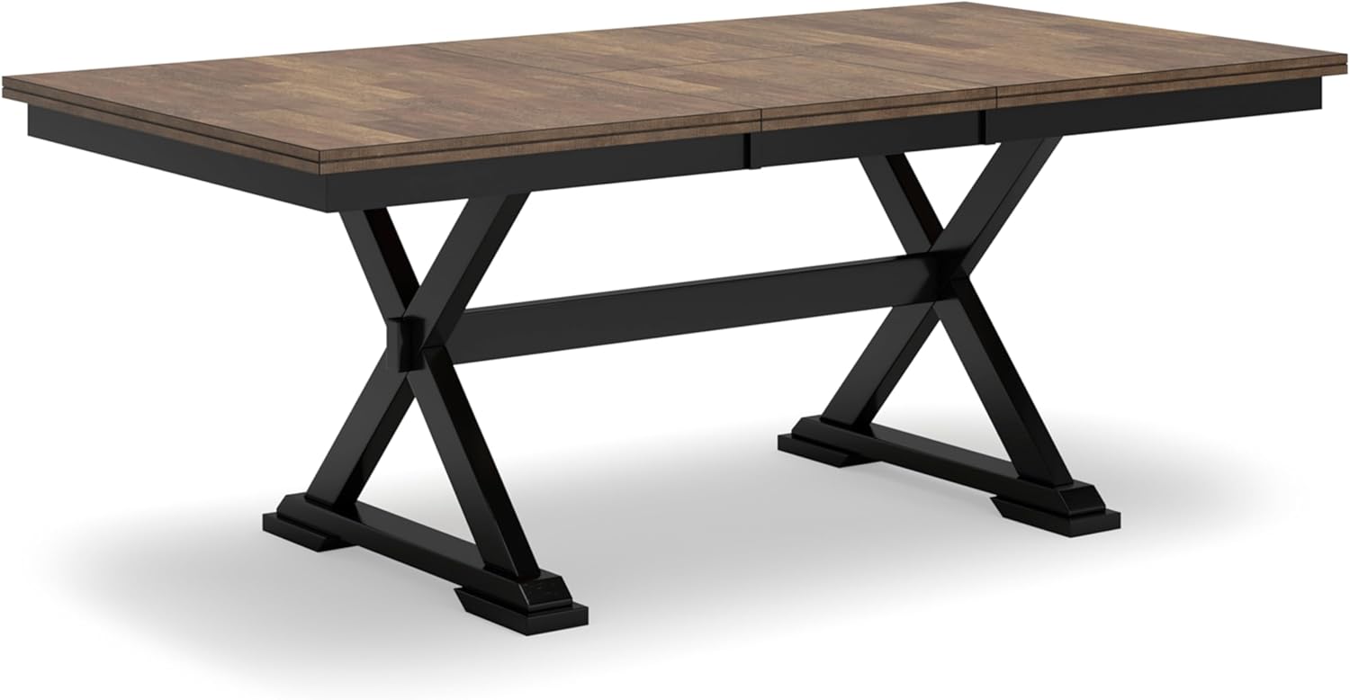 78" W x 40" D x 30" H Black Dark Brown Dining Extension Table N650