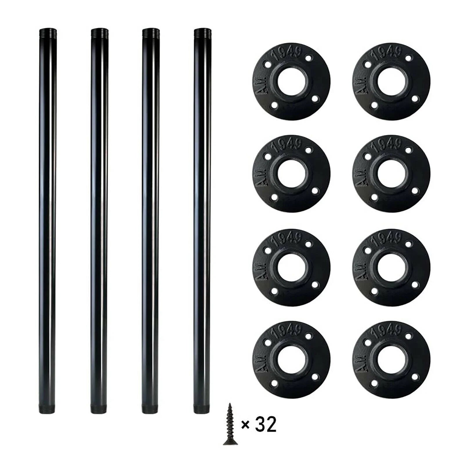 Black Metal Table Legs 4 Pack N450