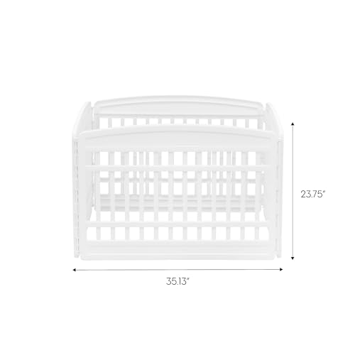 White 4-Panel 24" Foldable Dog Playpen S581367