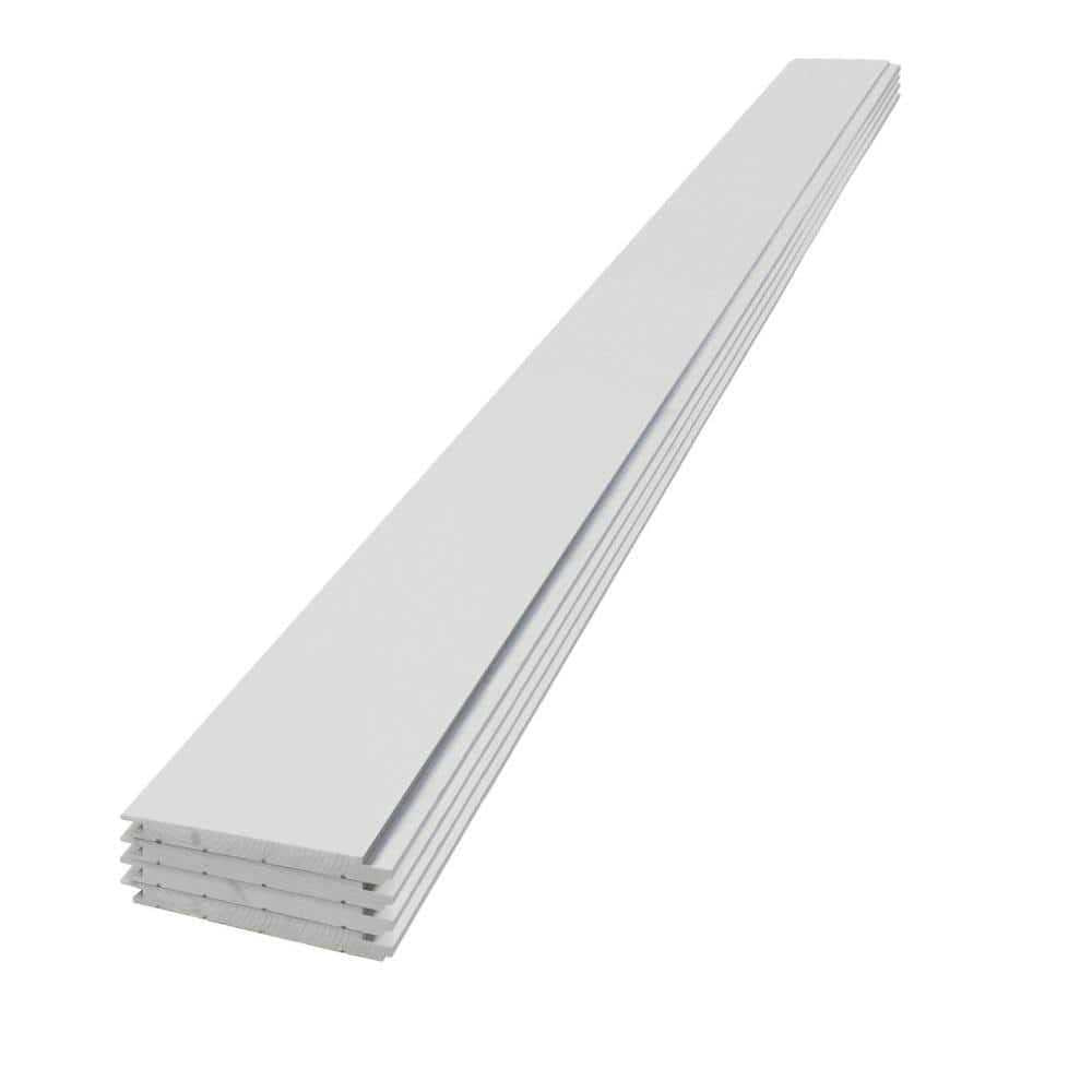 1 in. x 8 in. x 8 ft. Primed White Smooth Pine Shiplap Board N777